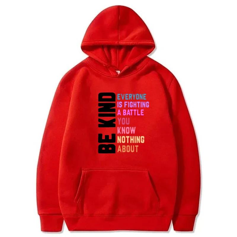 

Осень Зима Будьте добры Все борются Принтованные свитшоты Женские Харадзюку С круглым вырезом Повседневные Удобные Топы Толстовка 3XL