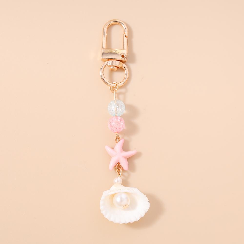 

Cute Shell Jellyfish Keychain Women Girls Pearl Bowknot Key Ring Pendants for Handbag Decor Handmade Key Chain Gifts