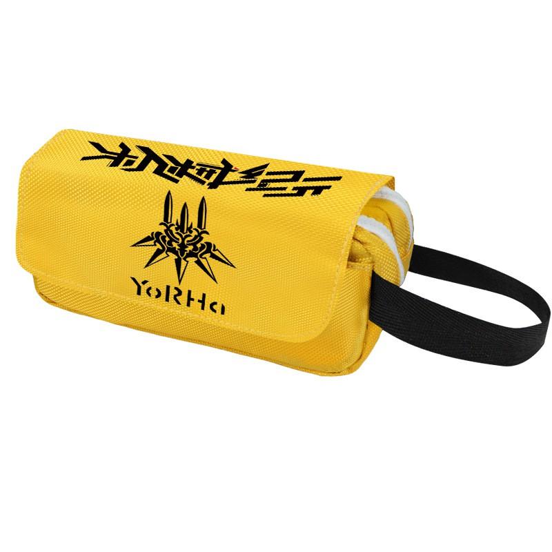 2B Anime Pencil Case Double Zipper Canvas Stationery Organizer Students School Supplies