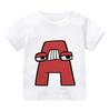 New Alphabet Lore T Shirt Print Cartoon Casual Summer Children Short-sleeved Anime T-shirt Kids Clothes Boy Game Series T Shirt