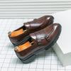 Men's Shoes Large Size New Leather Shoes Fashion Double Buckle Men's Leather Shoes Trend Business Dress Shoes