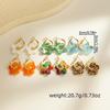 Modisches Acryl-Ohrringe-Set Bunte Vielseitige Ohrringe Geschenk Blume Anhänger Elegante Hängeohrringe Damen Mädchen Geschenk