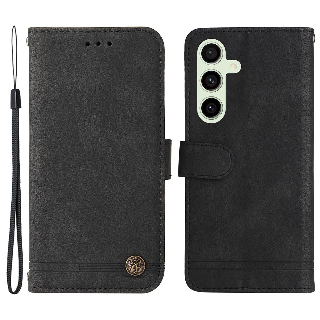 For Samsung Galaxy S24 FE Leather Wallet Cases Skin Touch Phone Cover Stand with Strap