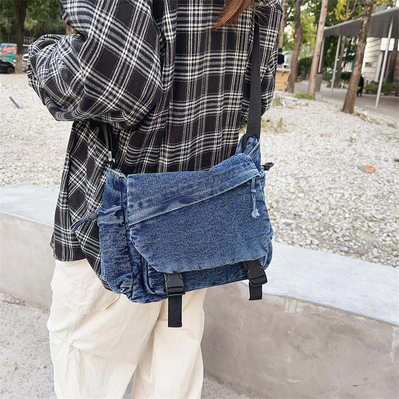 Vintage Denim Bag Women's Crossbody Bag Large Capacity Shoulder Bag