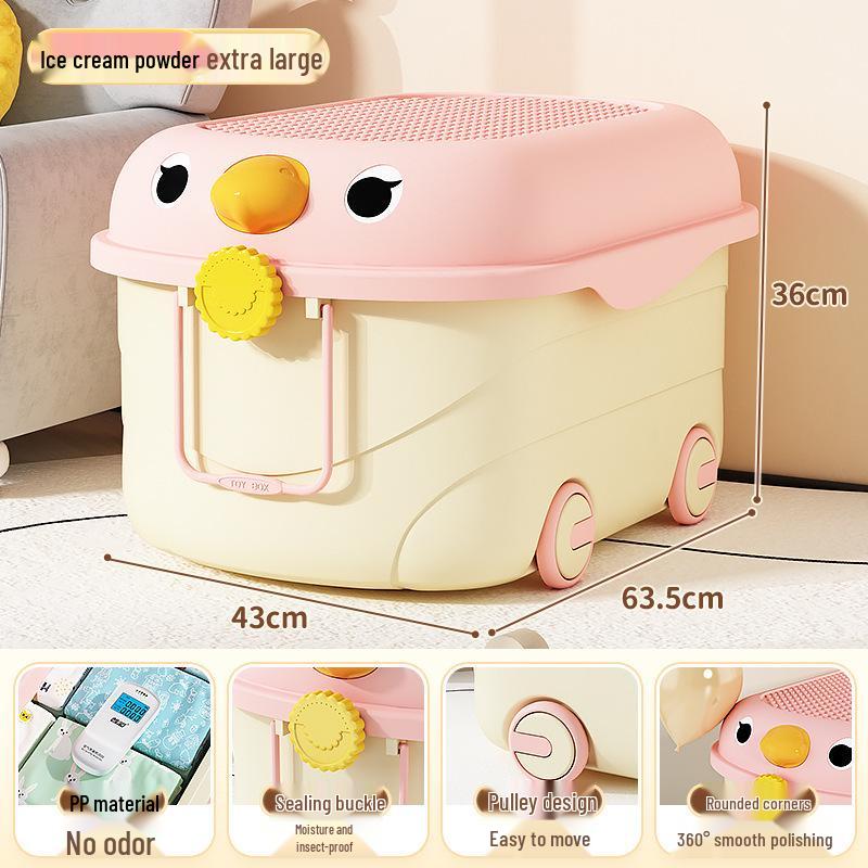 Kids' Large Capacity Plastic Storage Box for Toys, Snacks & Clothes