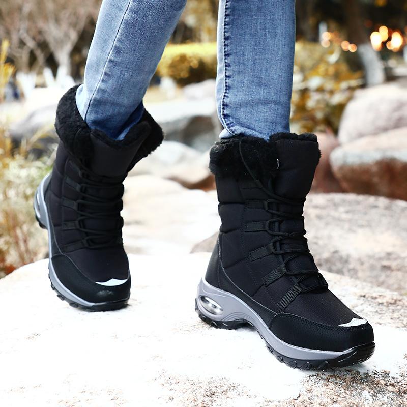 Women’s Winter Mid-calf Boots Snow Boots Casual Boots for Girl Booties Mid-calf Boots Ankle Boots with Fur Plus Size