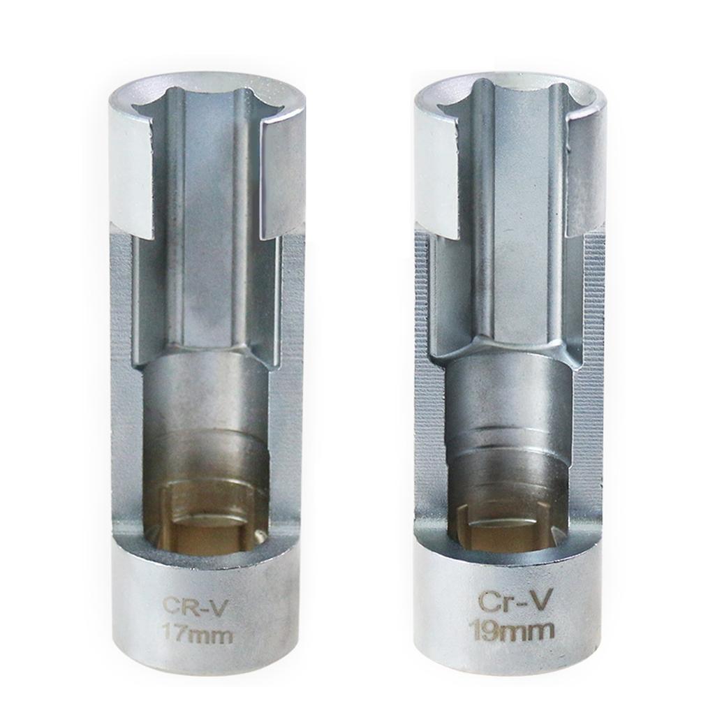 17/19mm Diesel Injector Fuels Pipe Hexagonal Opening Removal Sleeve Oxygen Sensor Wrench Pipe Socket Workshop Hand Tool