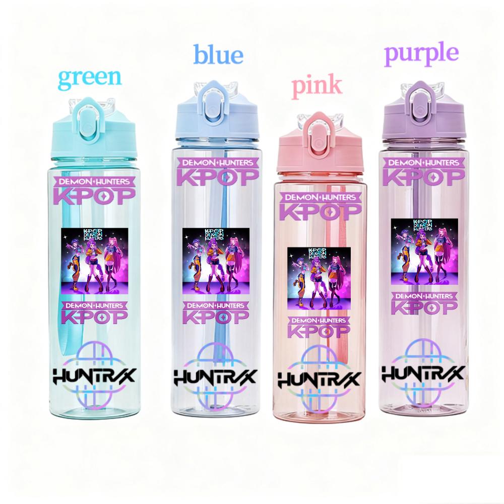 Demon Hunters Fashion Cups Girls High Quality Water Bottle Sport Leak Proof Plastic Cute Cup Students Gifts KPOP for Kid Friendly Entertaining Fun