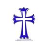 Kříž Ježíše na palubní desku auta | Křesťanské doplňky na palubní desku auta, Kovový, 1 kus (Modrá barva)