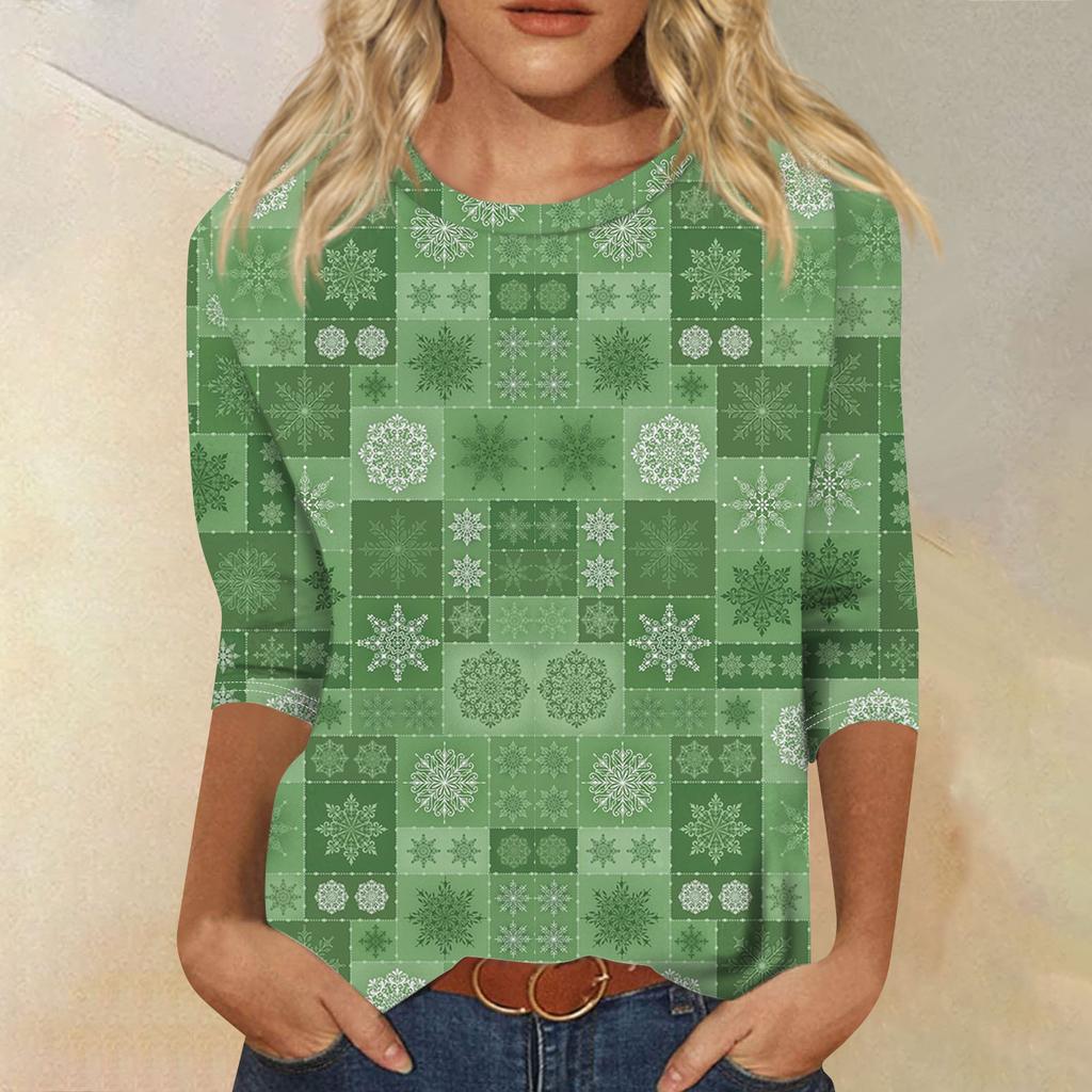 

Christmas Limited Edition Women s 3D Red Christmas Tree Printed Round Neck Long Sleeve T-shirt Fashion Casual Long Sleeve Top XXL