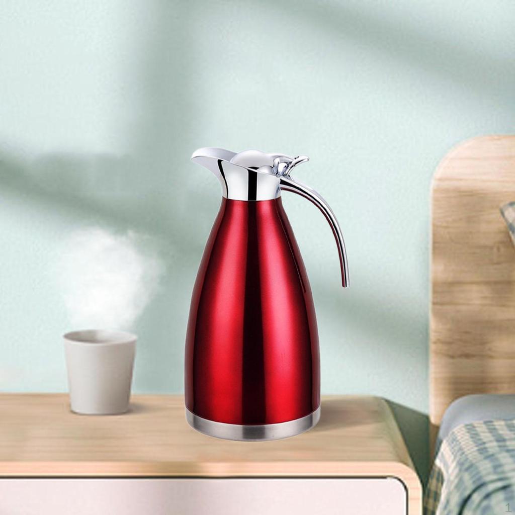 Stainless Steel Pitcher Cold Beverage with Lid Reusable Teapot Jug Tea Dispenser for