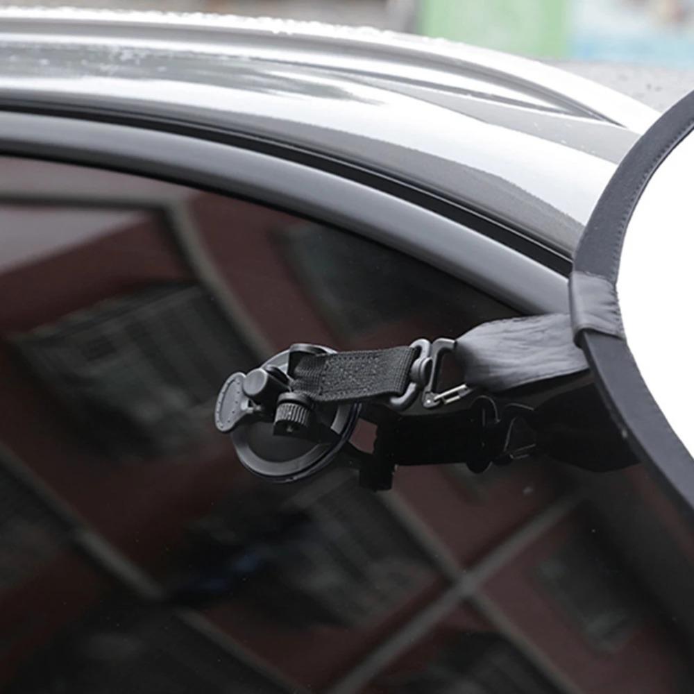 2PCS Black Suction Cup Hooks Reusable Tarp Securing Suction Cup Travel Load Fastening