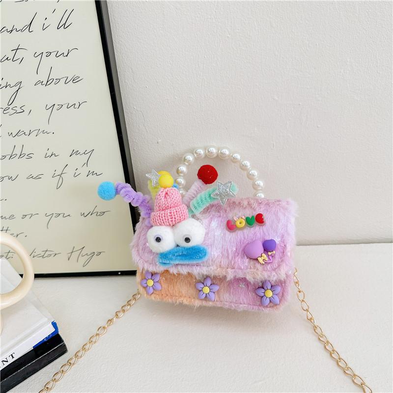 Стильная и дышащая детская бархатная сумочка в игривых фиолетово-розовых оттенках шута розовый