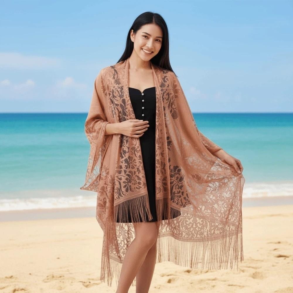 Breathable Sunshade Thin Large Scarf Sunscreen Seaside Vacation Cloak Women