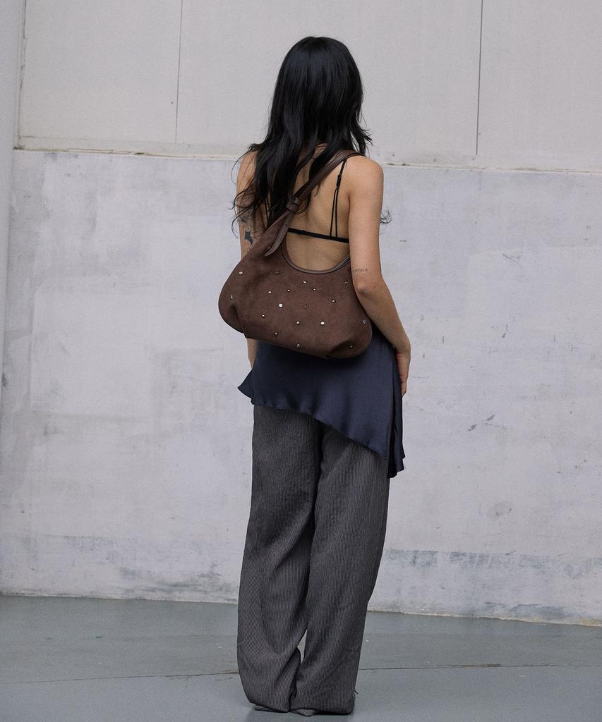 Haveawhale Maro Stud Suede Bag (Br)