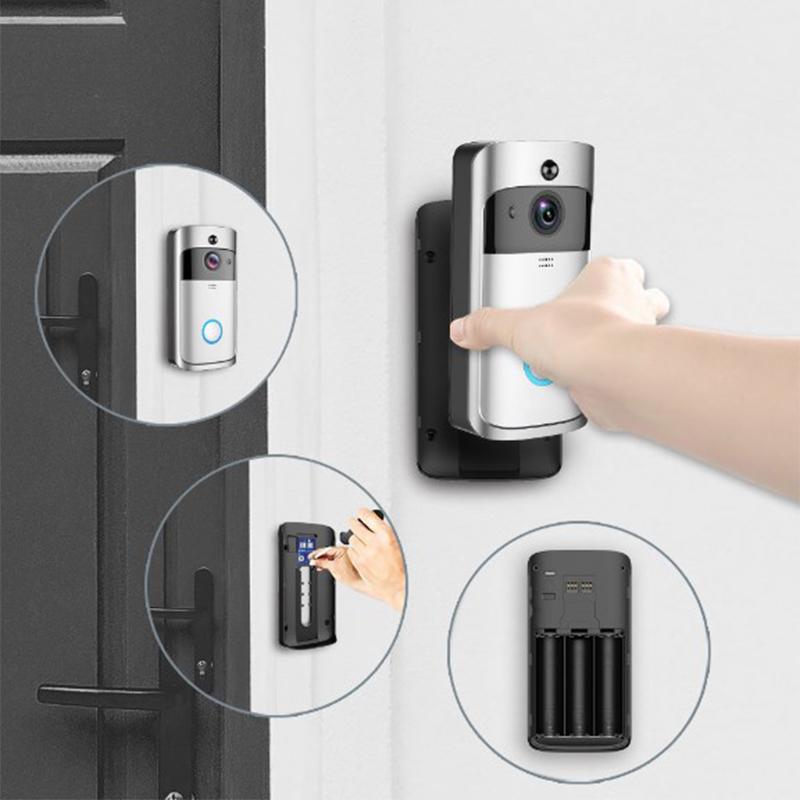 

720P Hd умный дом беспроводной Wi-Fi дверной звонок камера безопасности видеодомофон ИК ночного видения переменного тока на батарейках дом дверной звонок