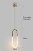 Brass U-shaped Tube LED Pendant Lights Bedroom Bedside Long-line Hanging Lamp Kitchen Island Dining Table Home Decor Luminaires