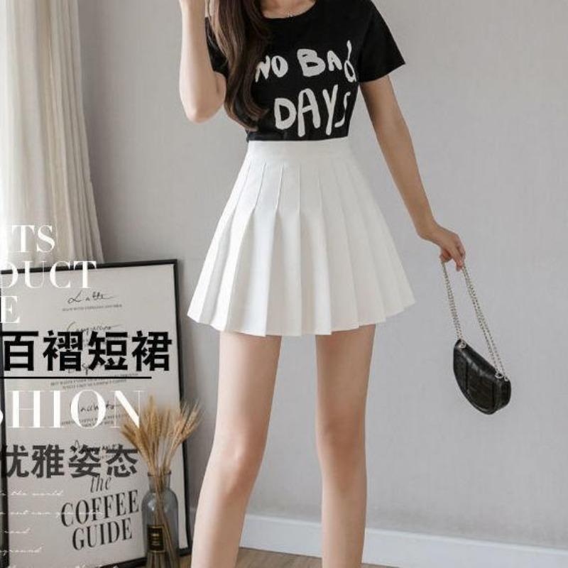 Summer Women Pleated Skirts Mini Skirt High Waist Skirts Girl's Sweet Korean Skirt