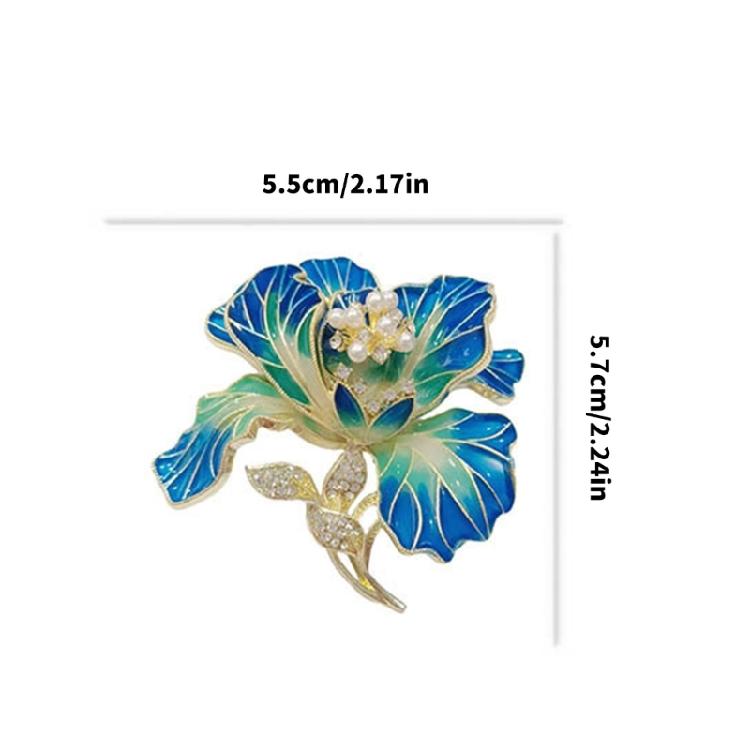 Künstlerischer Blumen Pin Handgefertigt Strasssteine Details Modeschmuck Anmutige Blumen Brosche Geeignet für Stilvolle Outfits