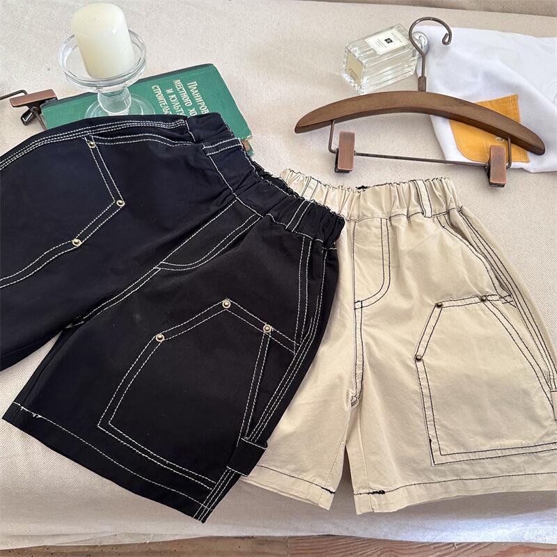 

Летние детские шорты в корейском стиле 2023 года, прочные, модные, для мальчиков и девочек 150cm чёрный