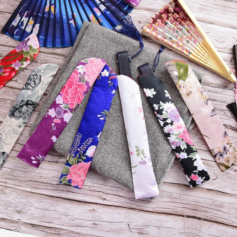 Elegante Porta-Leque de Mão Dobrável Bolsa Protetora à Prova de Poeira Capa Estojo Presentes de Casamento Festa Festival Bolsa para Leque Dobrável