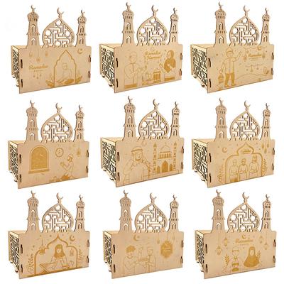 Eid Mubarak Dekoration Islamisches Ramadan Tablett Mond Stern Holz Lebensmittel Dessert Muslim Party Dekor Mubarak Moschee Geschenke Eid Al Adha