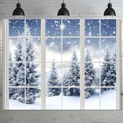 Christmas Forest Winter Scene Decoration Background Winter Photography Backdrop Decorations For Photo Studio Photo Booth Christams Party