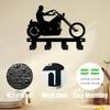 Metal Motorcycle Rider Key Holder with Hook Wall Mounted Helmet Rack for Men's Room Office Porch Space Saving 5.90 Inch