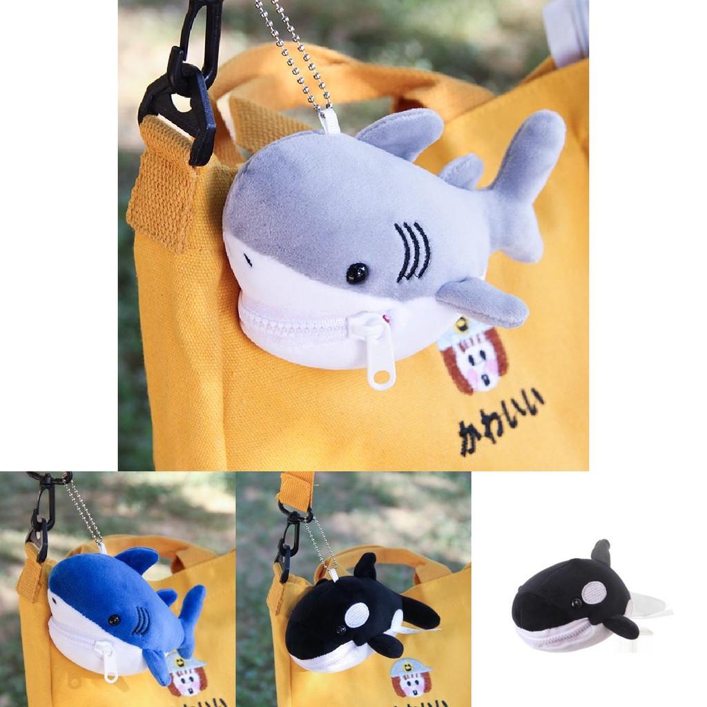 Cute Shark Blue Whale Orcinus Orca Plush Doll Pendant Wallet For Kids And Collectors