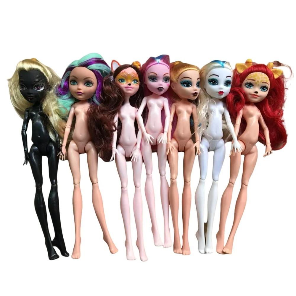 Slim Doll Body Heads Colorful Hair Doll Head Green White Black Brown Pink Beige Color Doll Body Multi Joints Movable Doll Figure