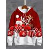 Unisex Santa Claus Deer Pattern Hoodie For Men Women Christmas Snow 3D Print Pullovers Casual Hoodies Top Long Sleeves Loose Sweatshirt