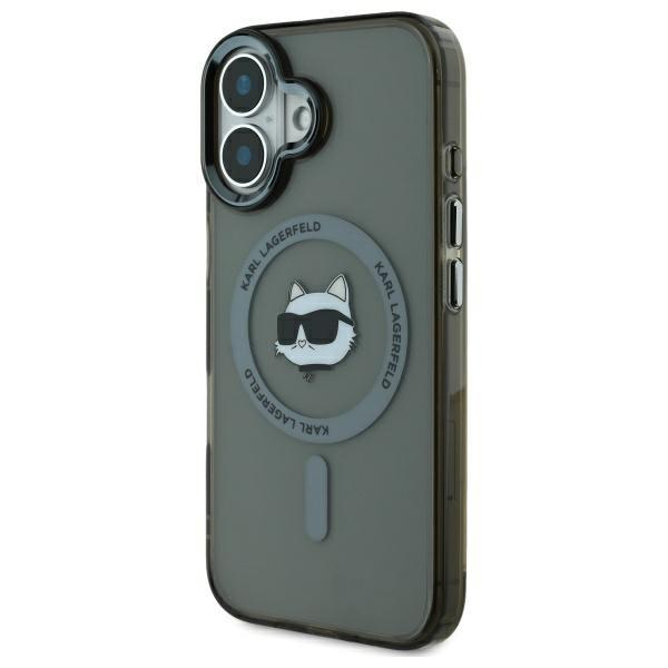 Karl Lagerfeld Klhmp16Shlschk Iphone16 6.1 Czarny/Black Hardcase Iml Metal Choupette Head Magsafe
