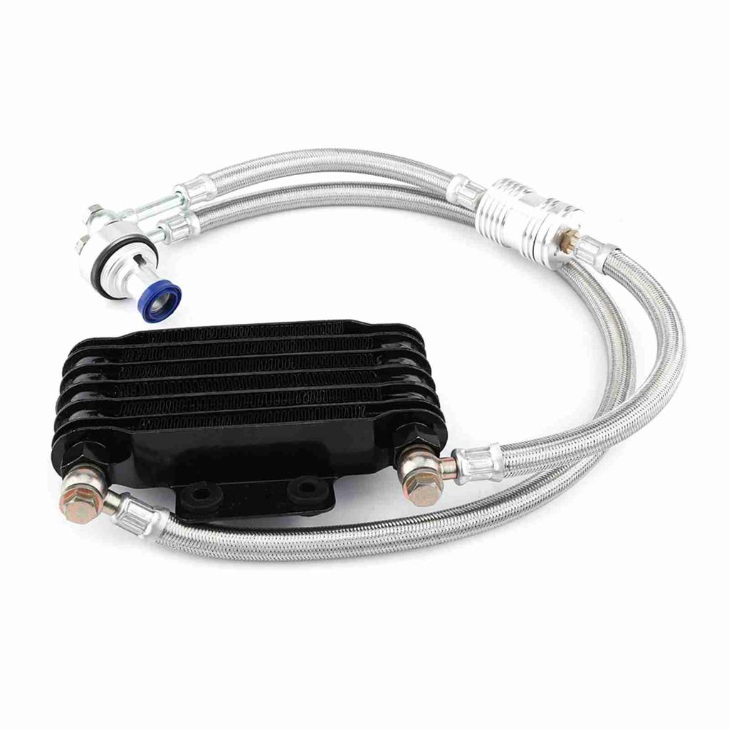 Engine Oil Cooler Oil Cooling Radiator System Kit for CB CG 100CC?250CC 85ml Black