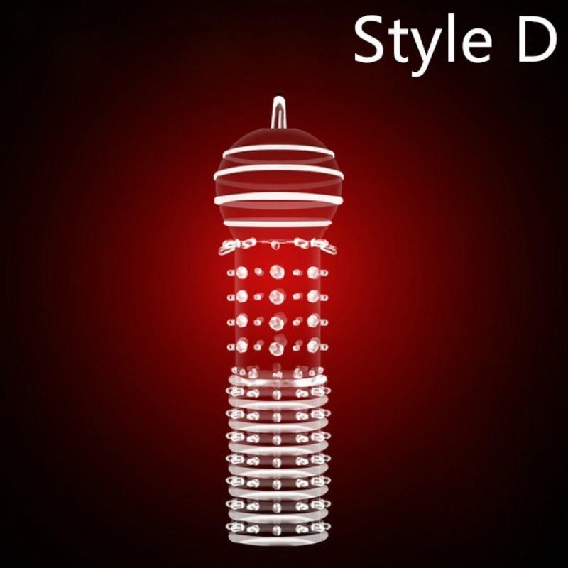 1Pc Penis Condom Male Enlargement for Men Delay Spray Massager Cock Ring Cover Adult Sex Toys