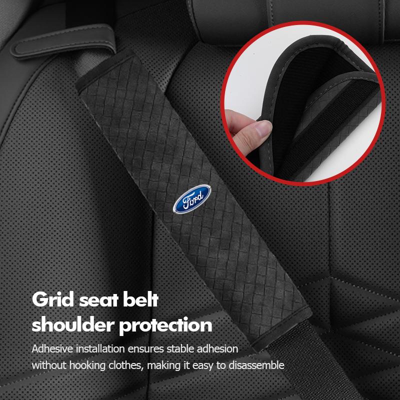 Car Seat Belt Cover Comfortable Auto Seatbelt Shoulder Protector For Ford Fiesta Ranger Mondeo Escape Ecosport Fusion Explorer