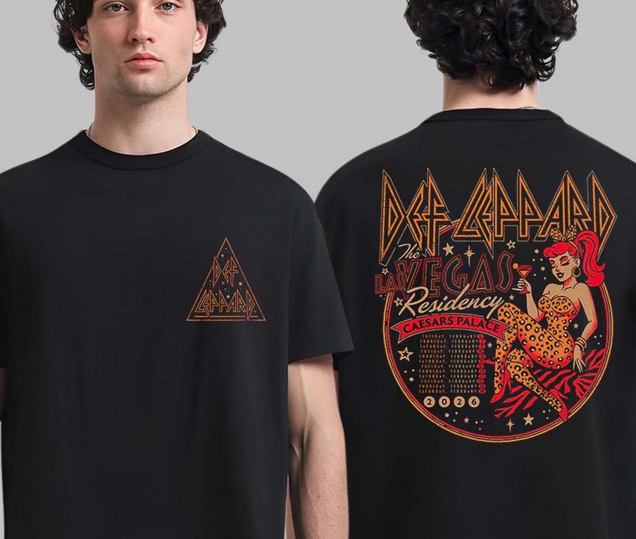 Def Leppard Live Caesars Palace Las Vegas Residency 2026 Merch Tee Unisex T-Shirt S