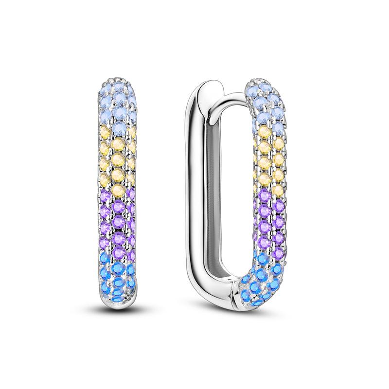 New Earrings 100% Genuine 925 Silver Women Hoop Earring Women's Wedding Engagement Girlfriend Wife Birthday Gift
