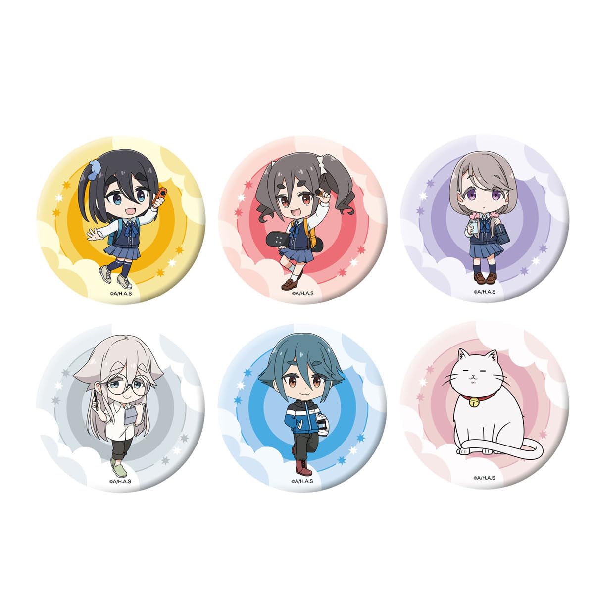 

TV Anime mono Trading Badges Box of 6