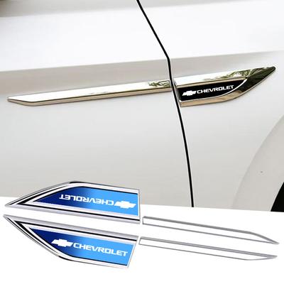 Xkfg3 2Pcs 3D Metal Sticker Car Body Emblem Decoration Decals For Cruze Spark Captiva Suburban Camaro Malibu Silverado