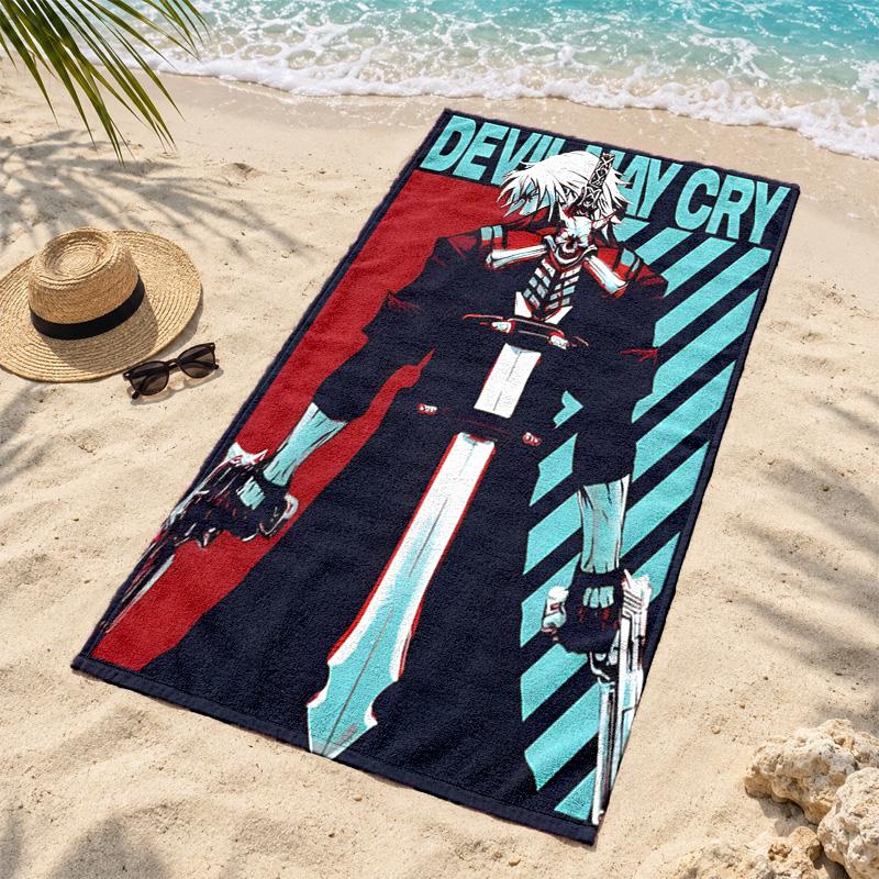 Devil May Cry Microfiber Beach Towel Quick Dry Sand Free Lightweight Beach Towels for Travel Swimming Camping