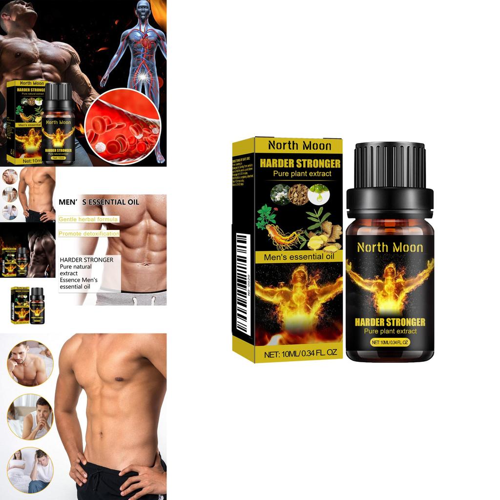 North Moon Men's Massage Essential Oil Invigorating Vitality Enhancer For Hair Care 10ml Boxed