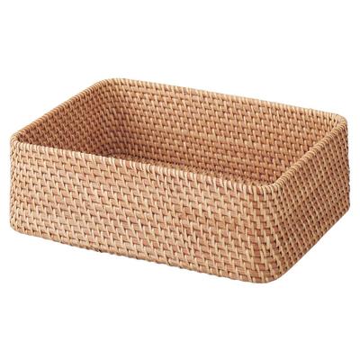 MUJI Stackable Rattan Rectangular Small 36cm W X 26cm D X 12cm H 47381290 Basket Basket, (V) Approx.