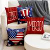 Independence Day Liberty Hat Heart Printed Soft Square Pillowslip Linen Blend Cushion Cover Pillowcase Living Room Home Decor