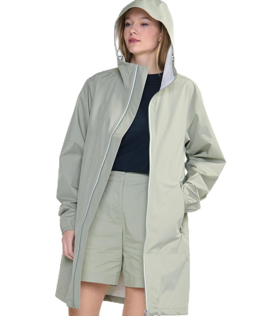 Aigle Official MTD Rain Pack Pocketable Hooded Sage Size Small Waterproof, Breathable, Water-Repellent Zip-Up Coat, Green,