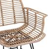 Dining Chair 2 pcs Rattan and Iron Natural 57 x 55 x 85 cm