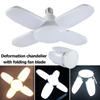 E27 LED Fan Blade Light Garage Light Deformable AC85-265V 28W Folding Ceiling Light Workshop Lamp LED Home Ceiling Lighting