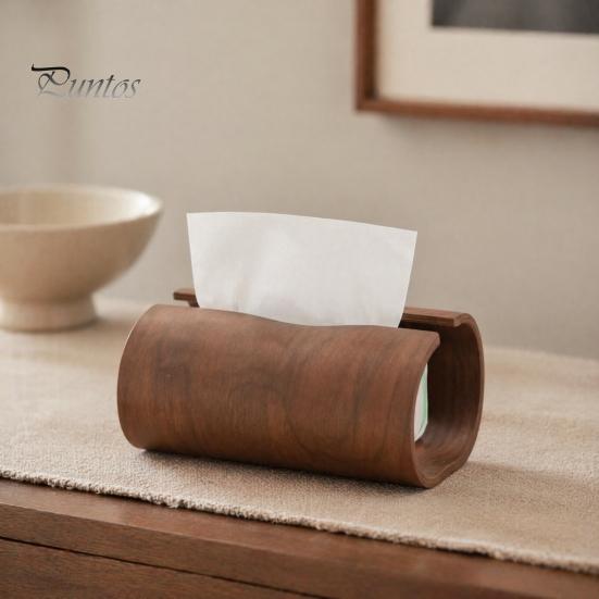 Practical Napkin Holder for Living Room Tissue Box Holder, Natural Wood Storage Organizer, Decorative Rectangular Desktop Case Office Desk Dispenser,