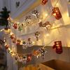 Christmas Fairy String Lights Garland Santa Claus Snowman Xmas Tree Mittens Socks Battery Operated Lights Xmas Lamp Decor