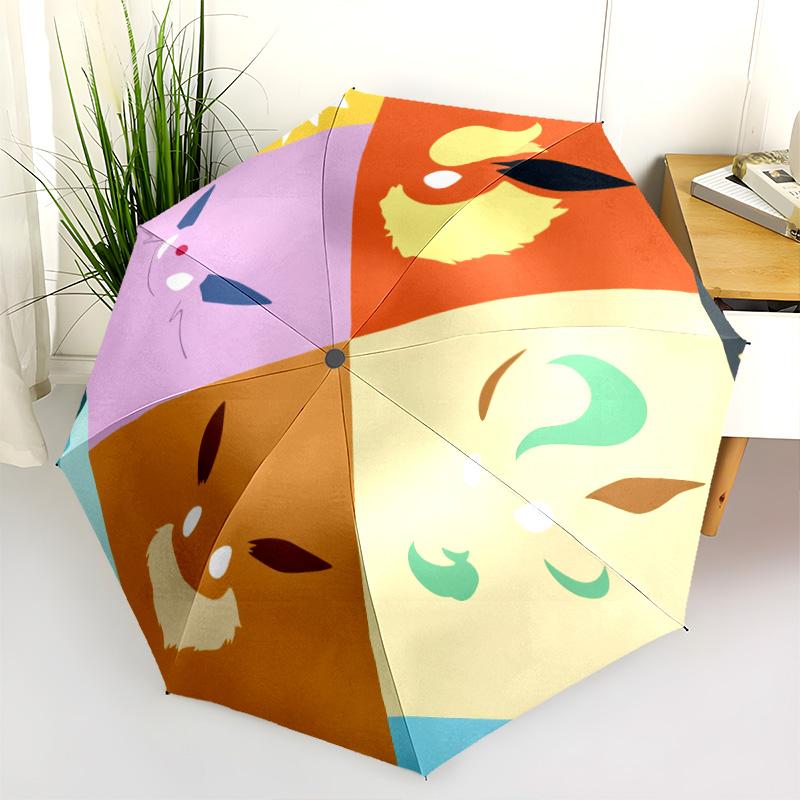 Pokémon Characters Pattern, Automatic Folding Umbrella, Portable and Foldable Design, 8 Ribs, a Christmas or Birthday Gift.