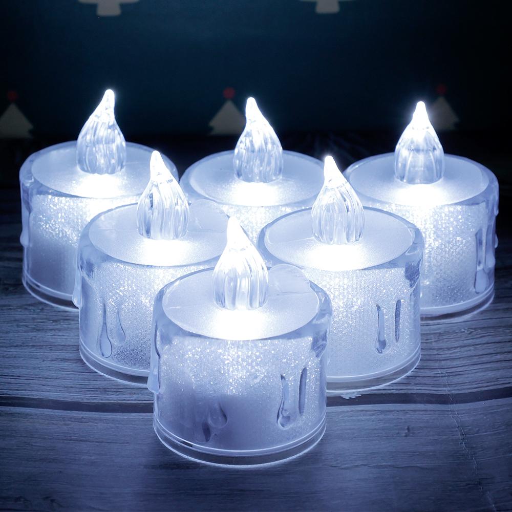 6/1Pcs LED Electronic Candle Battery Operated Flameless Tea Lights Wedding Christmas Birthday Party Decoration Candle Table Lamp